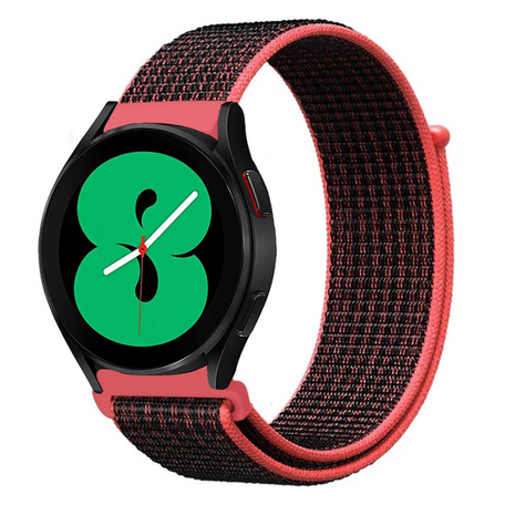 Sport Loop nylon bandje - Roze/zwart - Samsung Galaxy Watch - 46mm / Samsung Gear S3