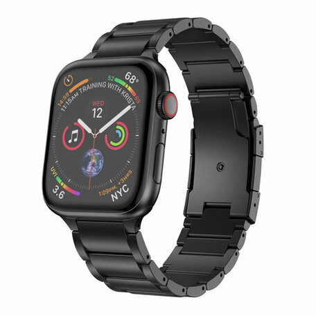 Titanium schakelband - Zwart - Geschikt voor Apple watch 38mm / 40mm / 41mm