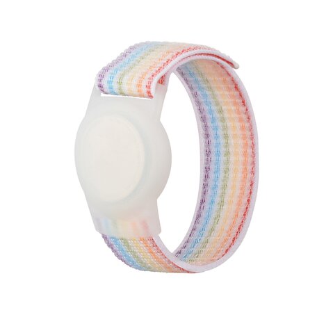 AirTag nylon loop bandje - S/M - Multicolor - Geschikt voor kinderen