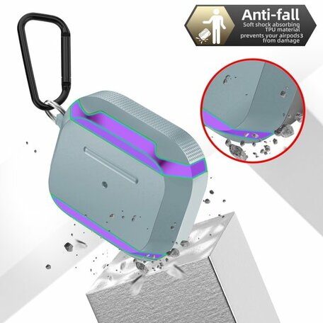 AirPods 3 hoesje - TPU - Anti fall series - Zwart / Grijs