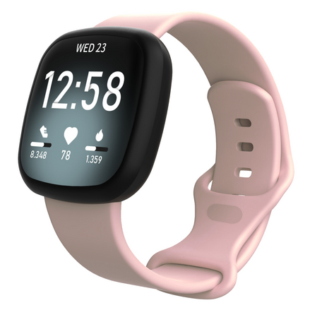 Fitbit Versa 3 & 4 / Sense 1 & 2 Sportbandje - Lichtroze - Maat: S/M