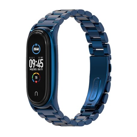 Metalen schakelarmband voor Xiaomi Mi Band 3/4/5/6/7 - Blauw