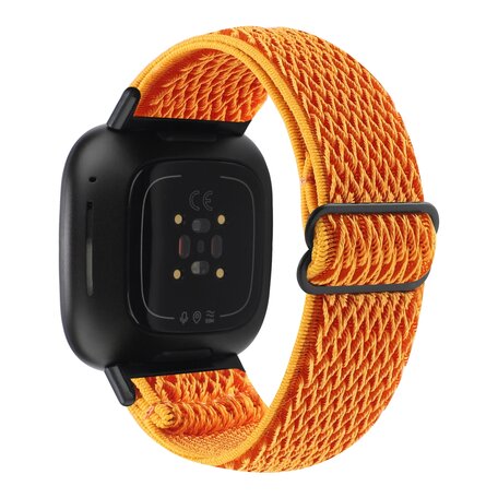 Fitbit Versa 3/4 & Sense 1/2 Nylon loop bandje - Oranje