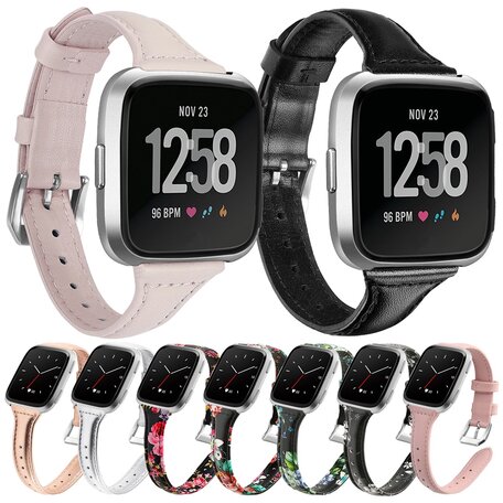 Fitbit Versa 1 / 2 & Lite bandje TPU leer - Bruin