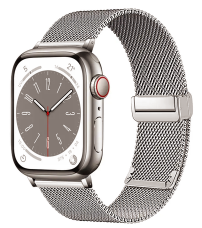 Milanese bandje met vouwbare magneetsluiting - Starlight - Geschikt voor Apple Watch 38mm / 40mm / 41mm