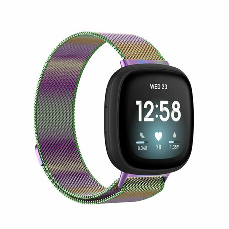 Fitbit Versa 3 & Sense 1 milanese bandje - Maat: Small - Multicolor