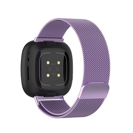 Fitbit Versa 3 & Sense 1 milanese bandje - Maat: Small - Paars