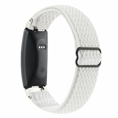 FitBit Inspire 2 Elastische solo loop nylon bandje - Wit