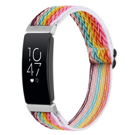 FitBit Inspire 2 Elastische solo loop nylon bandje - Multicolor