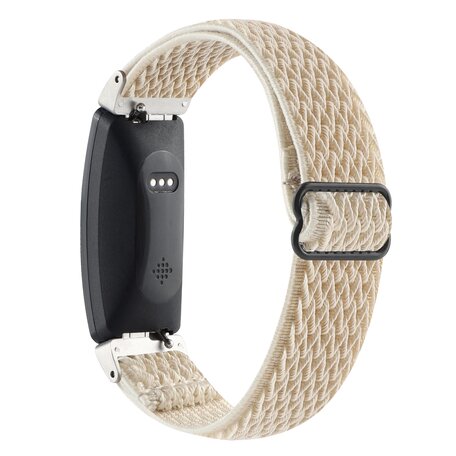 FitBit Inspire 2 Elastische solo loop nylon bandje - Beige