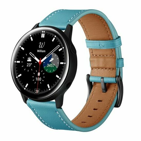 lederen bandje - Blauw - Samsung Galaxy Watch 6 Classic - 47mm & 43mm