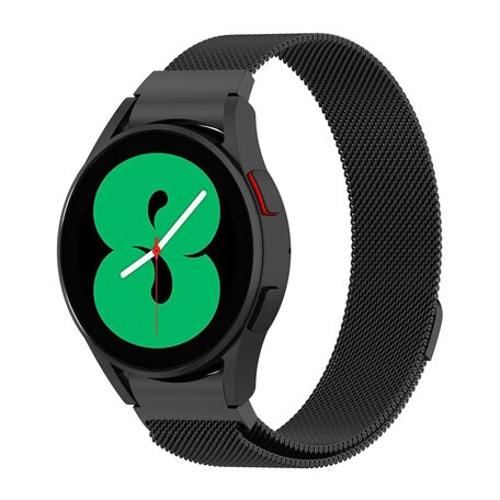 Milanese bandje (ronde connector) - Zwart - Samsung Galaxy Watch 5 (Pro) - 40mm / 44mm / 45mm