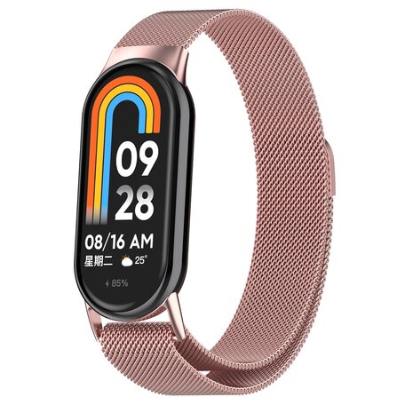 Milanese band - Rosé goud - Xiaomi Smart band 8