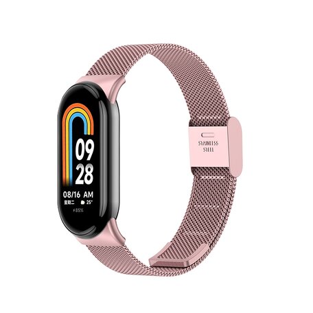 Milanese bandje - Rosé goud - Xiaomi Smart band 8