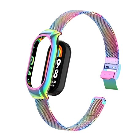 Milanese bandje met case - Multicolor - Xiaomi Smart band 8