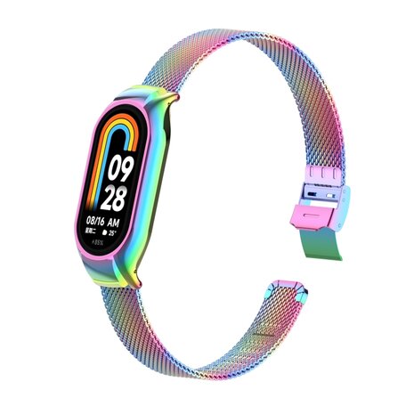 Milanese bandje met case - Multicolor - Xiaomi Smart band 8