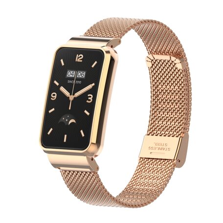 Milanese bandje met case - Champagne goud - Xiaomi Smart band 7 Pro