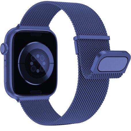 Milanese band - Donkerblauw - Extra sterke magneet - Geschikt voor Apple Watch 42mm / 44mm / 45mm / 49mm
