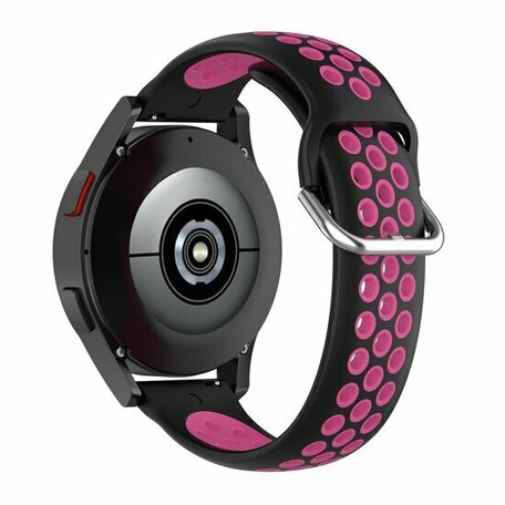 Siliconen sportbandje met gesp - Zwart + roze - Samsung Galaxy Watch 6 - 40mm & 44mm