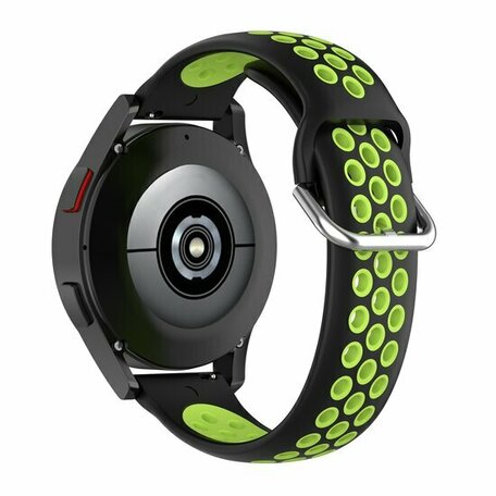 Siliconen sportbandje met gesp - Zwart + groen - Samsung Galaxy Watch 6 - 40mm & 44mm