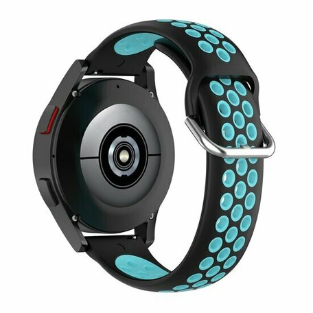 Siliconen sportbandje met gesp - Zwart + blauw - Samsung Galaxy Watch 6 - 40mm & 44mm