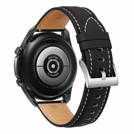 Premium Leather bandje - Zwart - Samsung Galaxy Watch 6 - 40mm & 44mm