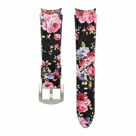 leren bandje - Bloemenprint - Samsung Galaxy Watch 6 - 40mm & 44mm