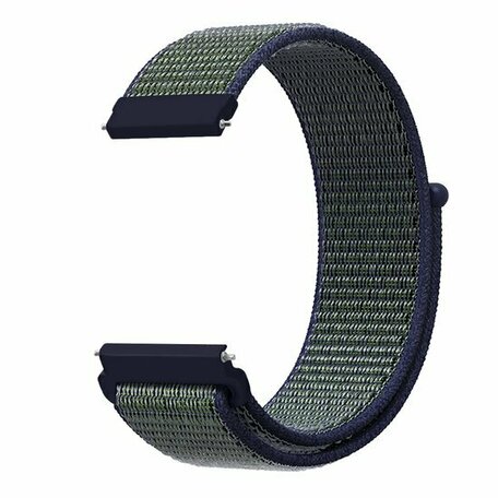 Sport Loop nylon bandje - Blauw met groene band - Samsung Galaxy Watch 6 - 40mm & 44mm