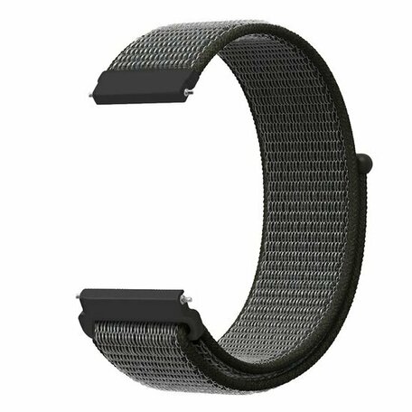 Sport Loop nylon bandje - Donkergroen met grijze band - Samsung Galaxy Watch 6 - 40mm & 44mm