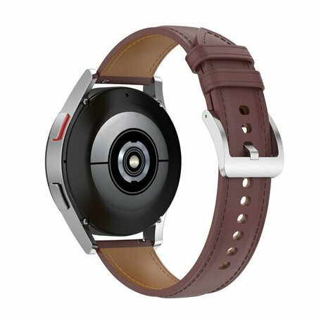 Luxe leren bandje - Donkerbruin - Samsung Galaxy Watch 6 - 40mm & 44mm