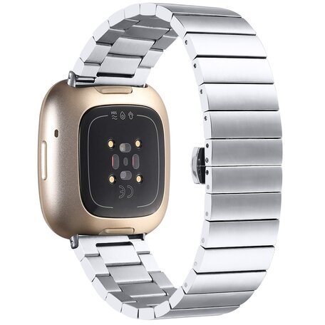 Fitbit Versa 3/4 & Sense 1/2 metalen schakelband - Zilver