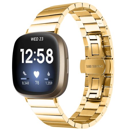 Fitbit Versa 3/4 & Sense 1/2 metalen schakelband - Goud