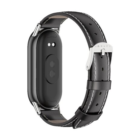 Echt leren bandje - Zwart - Xiaomi Smart band 8