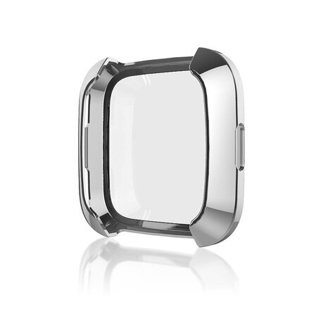 Fitbit Versa 1 soft TPU case (volledig beschermd) - Zilver