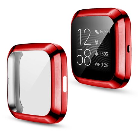 Fitbit Versa 2 Soft TPU case (volledig beschermd) - Rood