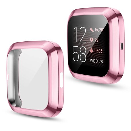 Fitbit Versa 2 Soft TPU case (volledig beschermd) - Roze