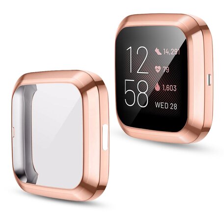 Fitbit Versa 2 Soft TPU case (volledig beschermd) - Rosé goud