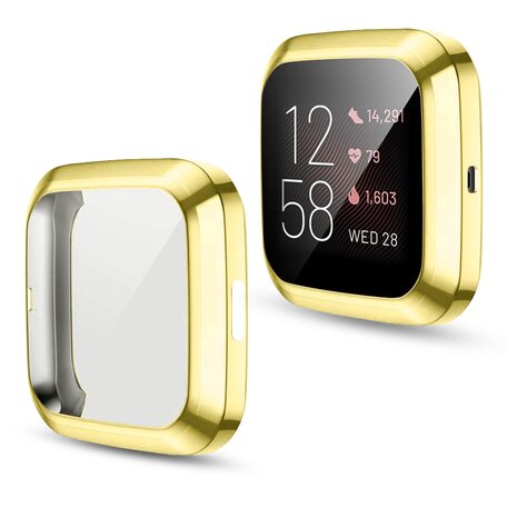 Fitbit Versa 2 Soft TPU case (volledig beschermd) - Goud