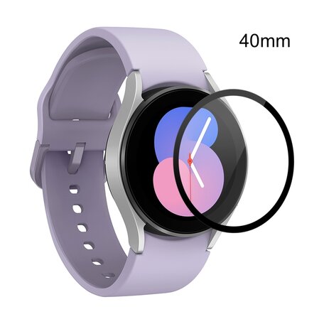 Screen protector tempered glass - Full cover - Geschikt voor de Samsung Galaxy Watch 5 - 40mm