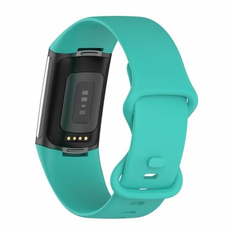 FitBit Charge 5 & 6 Sportbandje met dubbele lus - Mint groen - Maat: L