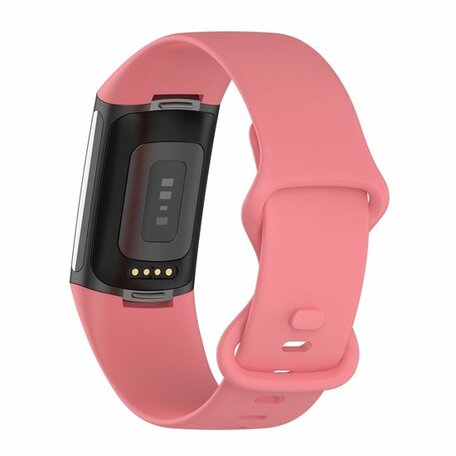 FitBit Charge 5 & 6 Sportbandje met dubbele lus - Roze - Maat: L