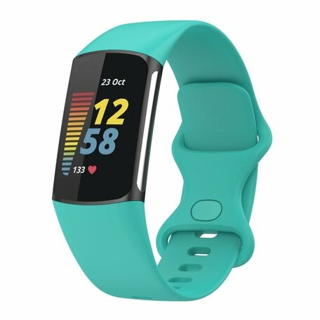 FitBit Charge 5 & 6 Sportbandje met dubbele lus - Mint groen - Maat: S