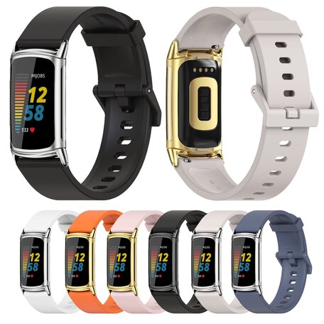 FitBit Charge 5 & 6 Extra soft siliconen bandje - Oranje