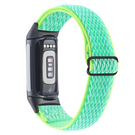 FitBit Charge 5 & 6 Elastische solo loop nylon bandje - Mint groen