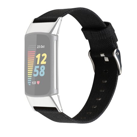 Fitbit Charge 5 & 6 Nylon bandje - Zwart