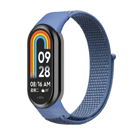 Sport loop nylon bandje - Denim blauw - Xiaomi Smart band 8