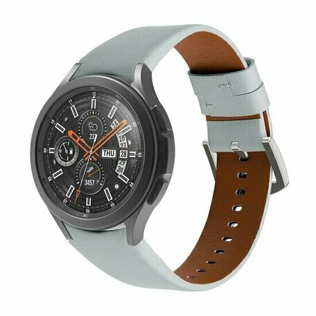 leren bandje - Grijs - Samsung Galaxy Watch 6 Classic - 47mm & 43mm