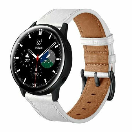 lederen bandje - Wit - Samsung Galaxy Watch 6 Classic - 47mm & 43mm