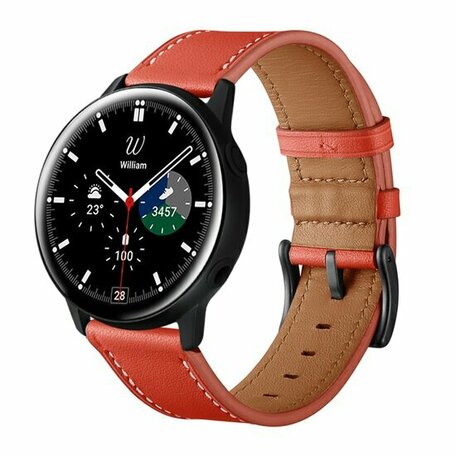 lederen bandje - Rood - Samsung Galaxy Watch 6 Classic - 47mm & 43mm