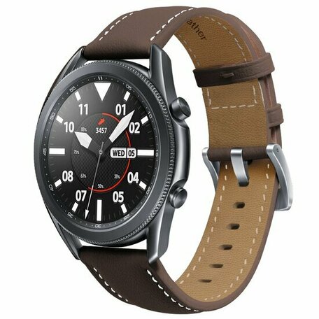 Premium Leather bandje - Donkerbruin - Samsung Galaxy Watch 6 Classic - 47mm & 43mm